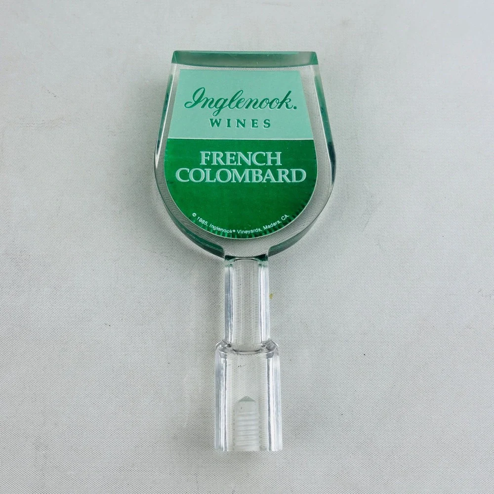 Vintage Inglenook Wines French‎ Colombard Lucite Wine Tap Handle 1983 Vineyards
